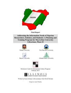 Addressing the Information Needs of Nigerian Training Program for MacArthur University