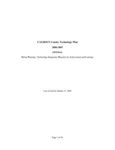 CALHOUN County Technology Plan 2004-2007
