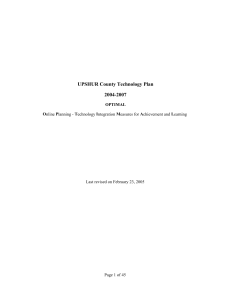 UPSHUR County Technology Plan 2004-2007