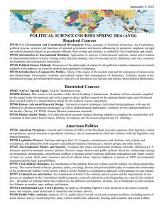 POLITICAL SCIENCE COURSES SPRING 2016 (AY16) Required Courses September 9, 2015