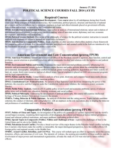 POLITICAL SCIENCE COURSES FALL 2014 (AY15) Required Courses January 27, 2014