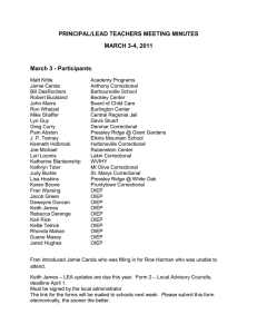 PRINCIPAL/LEAD TEACHERS MEETING MINUTES MARCH 3-4, 2011 March 3 - Participants