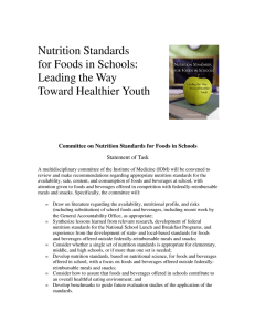 Nutrition Standards for Foods in Schools: Leading the Way