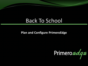 Back To School Plan and Configure PrimeroEdge