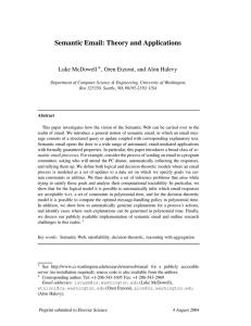 Semantic Email: Theory and Applications