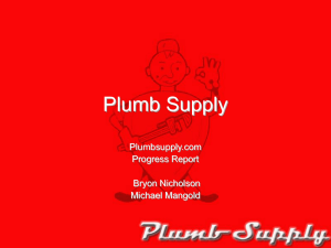 Plumb Supply Plumbsupply.com Progress Report Bryon Nicholson