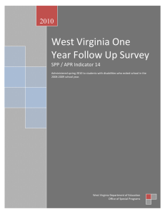 West Virginia One Year Follow Up Survey 2010
