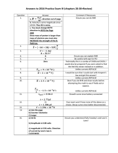 Answers to 2016 Practice Exam III (chapters 28‐30+Review)   