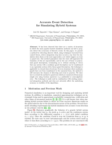 Accurate Event Detection for Simulating Hybrid Systems Joel M. Esposito , Vijay Kumar