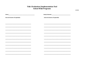 Title I Evaluation/Implementation Tool School Wide Programs