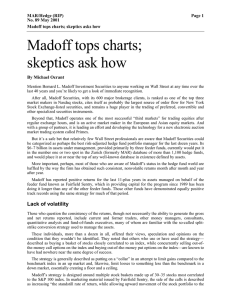 Madoff tops charts; skeptics ask how MAR/Hedge (RIP) Page 1
