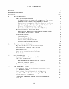 TABLE  OF  CONTENTS Personnel vi Publications  and  Reports