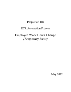 Employee Work Hours Change (Temporary Basis) PeopleSoft HR ECR Automation Process