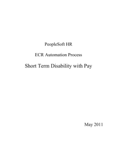 Short Term Disability with Pay PeopleSoft HR ECR Automation Process