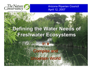 Defining the Water Needs of Freshwater Ecosystems in a Complex and
