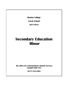 Secondary Education Minor Boston College