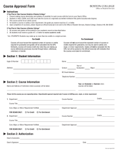 Course Approval Form BOSTON COLLEGE Instructions
