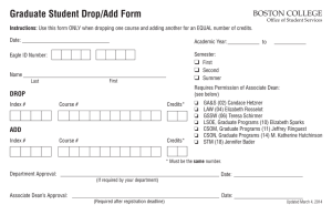 Graduate Student Drop/Add Form BOSTON COLLEGE ❑