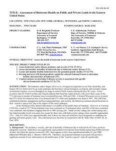 TITLE: Assessment of Butternut Health on Public and Private Lands in... United States NE-EM-06-03
