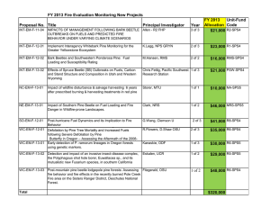 FY 2013 Fire Evaluation Monitoring New Projects FY 2013 Unit-Fund Proposal No. Title