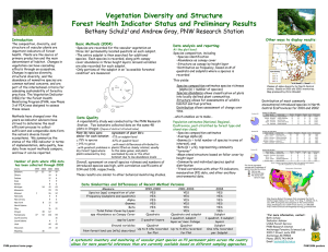 Vegetation Diversity and Structure Forest Health Indicator Status and Preliminary Results
