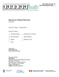 Electronic Patient Records FOR CIRCULATION X NOT FOR CIRCULATION