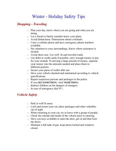 Winter - Holiday Safety Tips Shopping - Traveling