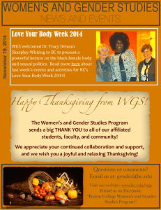 WOMEN’S AND GENDER STUDIES  NEWS AND EVENTS Love Your Body Week 2014