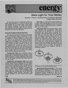 energy More Light for Your Money Dorothy F. Brown, Housing-Home Furnishings Specialist