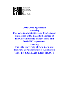 2002–2006 Agreement covering Clerical, Administrative and Professional