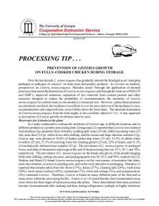 PROCESSING TIP . . . Cooperative Extension Service LISTERIA