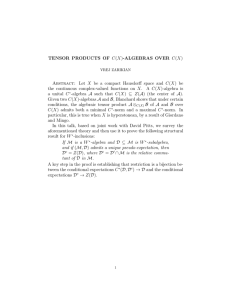 TENSOR PRODUCTS OF C(X)-ALGEBRAS OVER C(X)