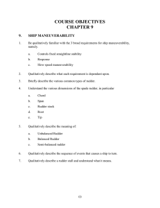 COURSE OBJECTIVES CHAPTER 9 9. SHIP MANEUVERABILITY