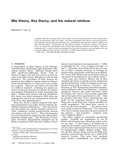 Mie theory, Airy theory, and the natural rainbow