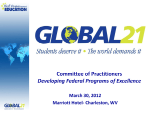Committee of Practitioners Developing Federal Programs of Excellence March 30, 2012