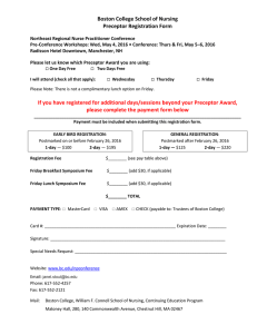 Boston College School of Nursing Preceptor Registration Form