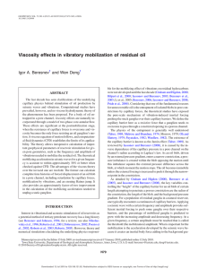 Viscosity effects in vibratory mobilization of residual oil Beresnev Deng