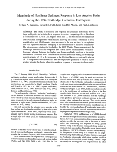Magnitude  of Nonlinear  Sediment Response in Los ... during the  1994 Northridge, California, Earthquake