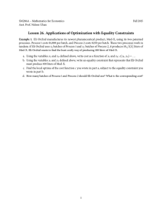 Lesson 26. Applications of Optimization with Equality Constraints