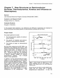 Chapter  7.  Step  Structures  on ... Surfaces:  Thermodynamics,  Kinetics and  Influence  on