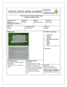 USNA Cemetery Documentation Project Cemetery Inventory Form Name: Material: