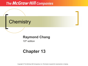 Chemistry Chapter 13 Raymond Chang 10