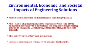 Environmental, Economic, and Societal Impacts of Engineering Solutions