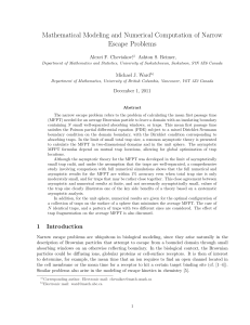 Mathematical Modeling and Numerical Computation of Narrow Escape Problems Alexei F. Cheviakov
