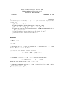 UBC Mathematics 152 Section 206 Midterm Exam I (Feb 10, 2012) Answers