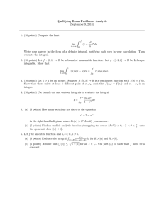Qualifying Exam Problems: Analysis (September 9, 2014) Z