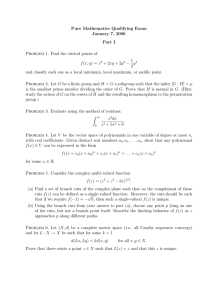 Pure Mathematics Qualifying Exam January 7, 2006 Part I