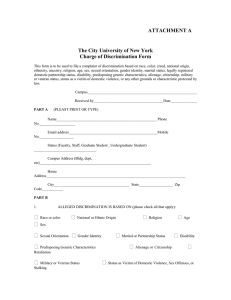 ATTACHMENT A The City University of New York Charge of Discrimination Form