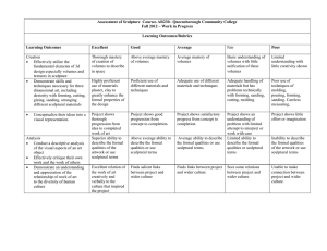 Assessment of Sculpture  Courses AR230– Queensborough Community College Learning Outcomes/Rubrics