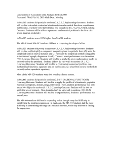 Conclusions of Assessment Data Analysis for Fall 2009
